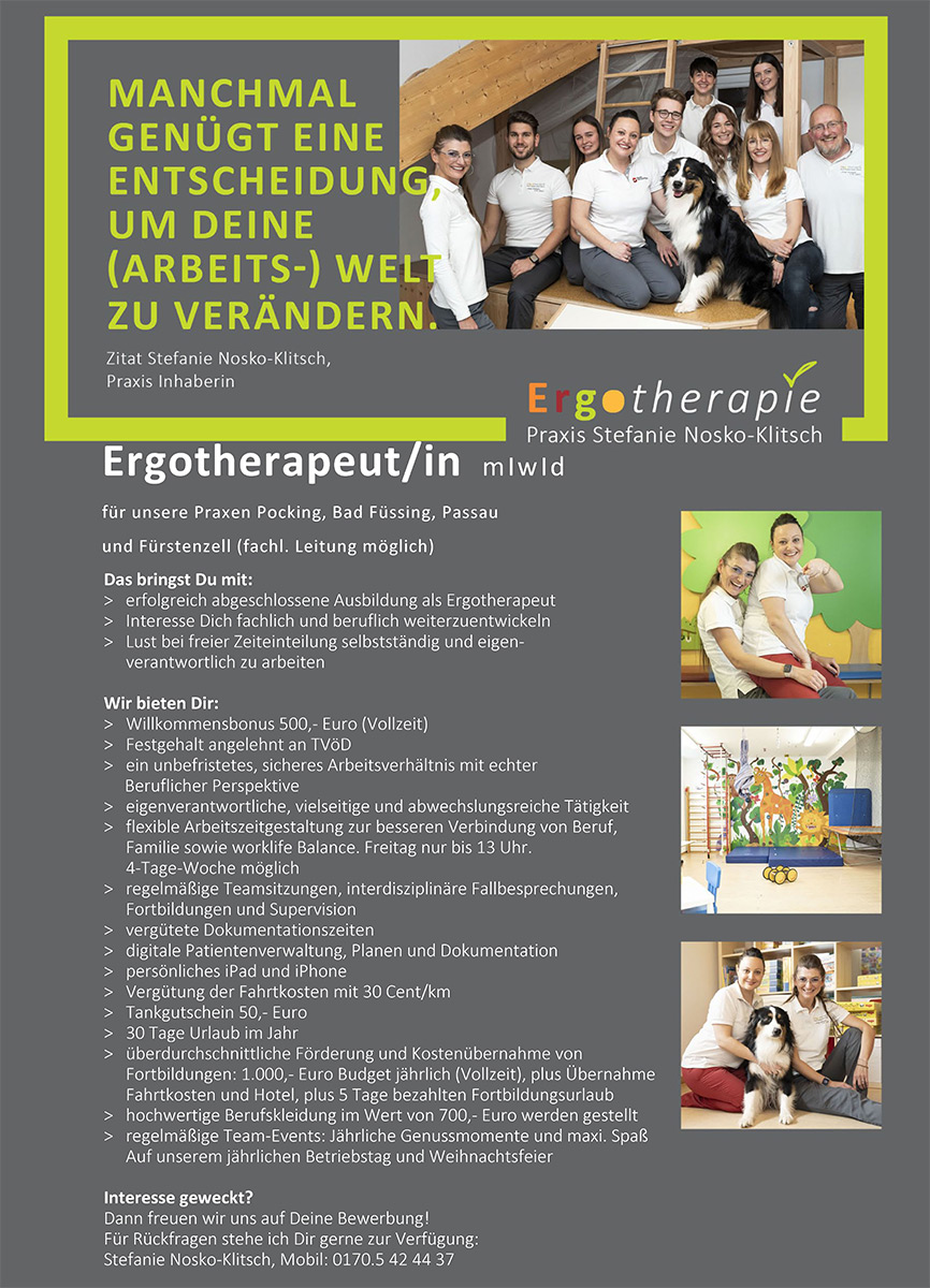Stellenanzeige Ergo alle Praxen
