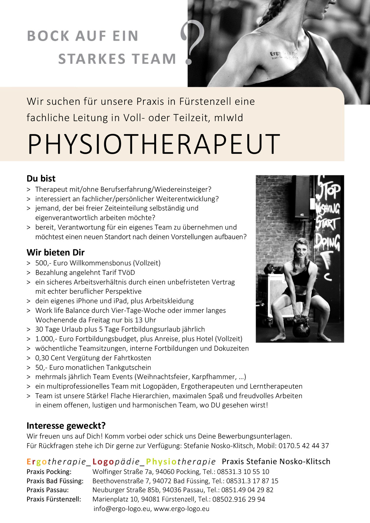Stellenanzeige Physio A4 Word